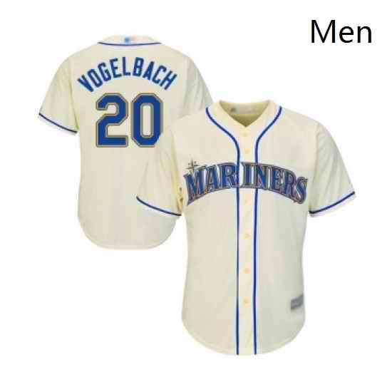 Mens Seattle Mariners 20 Dan Vogelbach Replica Cream Alternate Cool Base Baseball Jersey
